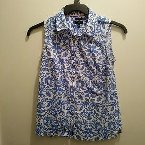 Talbots sleeveless button down